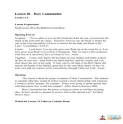 Holy Communion -  Activity - Grades 3-5